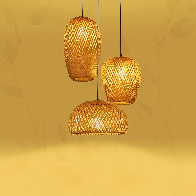 Bambooo Wood Pendant Lamp Ceiling