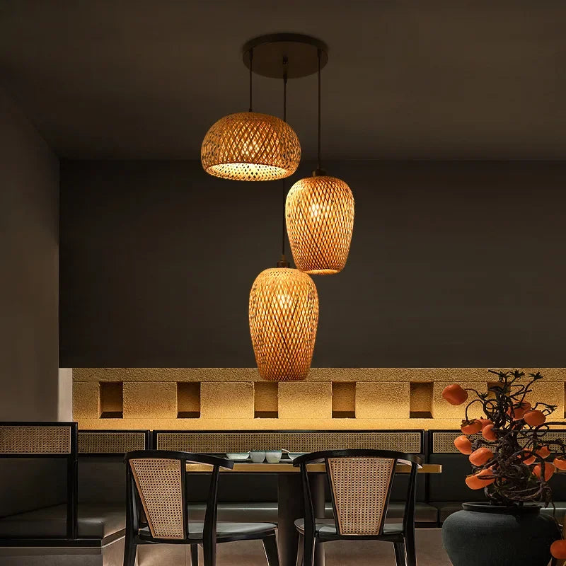 Bambooo Wood Pendant Lamp Ceiling