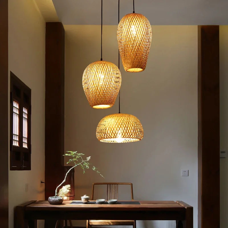 Bambooo Wood Pendant Lamp Ceiling